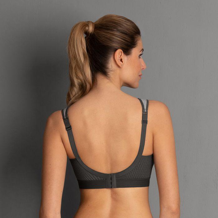 Grey high impact sports bra