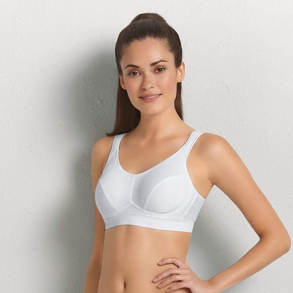 High impact white sports bra