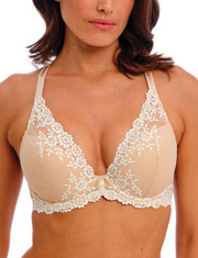 WACOAL EMBRACE PLUNGE UNDERWIRE CUP BRA # WA853291271 NATURALLY NUDE/IVORY