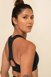 black racerback sports bra