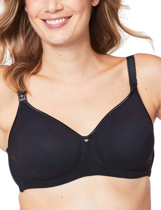 CAKE MATERNITY CROISSANT FLEXIBLE WIRE NURSING BRA #24101606 BLACK