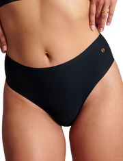 EVELYN BOBBIE HIGH-WAISTED THONG BLACK