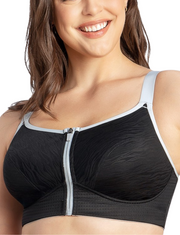 partair wave wirefree zip front sports bra