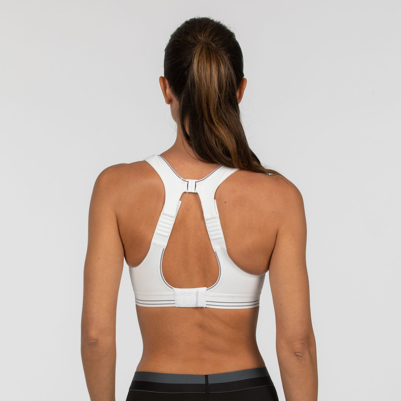 Sexy Cut Out Flex Racer Back Supportive Sports Bra Top - White/Snow Le