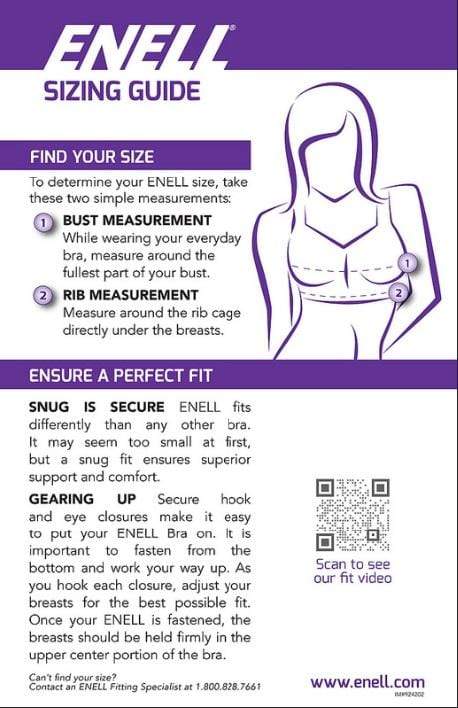 Enell Sports Bra size guide